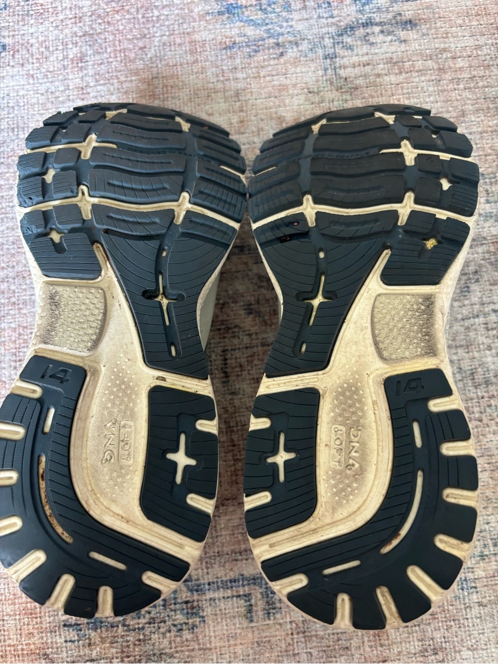 Brooks Ghost Running Shoes - Beige with Teal/Navy Accents - Picture 9 of 14